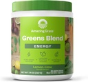 Verdele de iarbă uimitor blend energie: Smoothie Mix, Super Greens pulbere și plante de cofeină pe bază de plante cu Matcha Ceai verde și de sfeclă Root Powder, Lămâie, 30 Serviri (Packing May Vary)