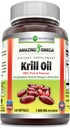 Amazing Omega Krill ulei cu Omega 3s EPA, DHA, Fosfolipide și Astaxantină 1000 Mg per Serving 120 softgels Supliment 