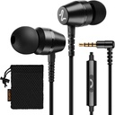 LUDOS OMNITONE Cască cu fir în-Ear Căști, Garanție 5 ani, Căști cu Microfon, 3.5 mm Jack Cadouri cu urechi, Videoconferință pentru iPhone, Samsung, Computer, Laptop, Copii, Studenți școlari
