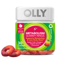 OLLY Metabolism Gummy Inele, Oţet de cidru de mere, Vitamina B12, Crom, Energie şi Digestive Health, Supliment masticabil, Aroma de mere - 30 Conte