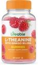 Lifeable L Theanine cu Ginkgo Biloba - Marea Tasting naturale Gummy Supliment Vitamine - non-GMO Gluten gratuit Vegan Chewable - pentru a vă ajuta să se concentreze și să se relaxeze - pentru adulți Femei - 60 Gummies