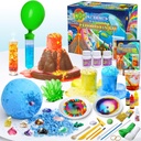 UNGLINGA 50+ Science Lab Experiments Kit pentru copii, STEM Activitati Educational Scientist Jucarii Cadouri pentru baieti Girls Chimie Set, Gemstone, Volcano Eruption