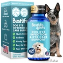 Dog Eye Infecție și de îngrijire a ochilor Suplimente de sprijin, Ajutor natural de la conjunctivită, Umflare, Tear Stains, Ochi usor de utilizat, Nu mai lupta cu picături canine, 400 pastile mici