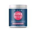 BIOHM Super Reds, Sfeclă Root Powder Antioxidant Sfeclă și Smoothie Mix cu Tart Cherry Extract și 19 Red Whole Foods ambalate cu prebiotice și probiotice, non-GMO, Red Berry Flavor (30 Servings)
