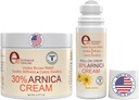 Arnica Cream & Arnica Gel Roll-On 2PK pentru vânătăi și inflamații, Soothe Sore Muschi și articulații cu vitamina K, 30% Arnica Montana, Acid hialuronic și L-Arginină
