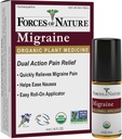 Forţele naturii naturale, Migrene Organice Pain Relief Topical Roll-on, Suporte Prodrome, Aura, Cefalee, Oboseală, Sensibilitate uşoară şi acustică, Greaţă asociată cu Migraine, Non-GMO, 0.14 Fl Oz
