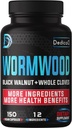 Premium Wormwood Extract capsule - 5 luni de aprovizionare pentru imun - 12 plante aromatice amestecate cu frunze de nuc negru, ghimbir, Turmeric & More - 150 de conte