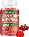 Cranberry Gummies Tract urinar Sănătate pentru femei și bărbați, 50X Concentrat Extrac, Vitamina C & E, Gume de afine pentru femei cu Hibiscus pentru a sprijini imun, 60 de conte