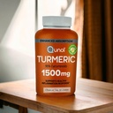 Curcumina turmerica cu Pepper negru și ghimbir, Extract Qunol 1500mg Turmeric cu 95% Curcuminoide, Absorbție îmbunătățită, susține răspuns inflamație sănătoasă, 180 Capsule vegetariene
