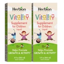 Herbion Naturals Vitality Supplement pentru copii, Promoveaza cresterea si apetitul, linisteste oboseala, imbunatateste performanta mentala si fizica, pentru copii 1 an si peste, 5 Fl Oz (Pachetul de 2)