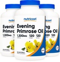 Nutricost Evening Primrose Oil 1,300mg, 120 Softgels (3 Sticle) - Non-GMO, Gluten Free, 120 Servings