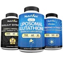Nutrivein Premium Silajit Capsule, Liposomal Glutatione Supliment, & Berberine Supliment Bundle: Berberine, Glutatione, & Shilaj Capsule pentru bărbaţi şi femei - Metabolism, Vitality, & Echilibru