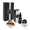 Kit de crestere barbă cu ulei de barbă, periuță barbă, foarfece, balsam barbă și pieptene de lemn set perfect pentru bărbați