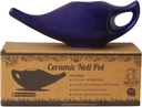 ANCIENT IMPEX Ceramic Neti Pot 250 Ml (Violet) cu 5 Sachete Neti sare 