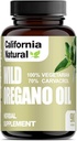 Wild Oregano Oil Vegetarian Soft Capsules - California Natural - Immune System & Digestive Support - Promovează Gut Health & Healthy Digestion - 100% Vegetarian - 70% Carvacrol - Herbal 90 Count