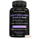 Vital Vitamine Multi Colagen Complex Plus - cu Biotin, Acid hialuronic, Vitamina C - Tip I, II, III, V, X - pentru Femei si Barbati - Par, Piele, Nails Beauty Complex - 150 Capsule