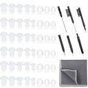 48 Piese de ajutor auditiv Sfaturi Audiere Domes Universal Domes pentru înlocuirea earbud Tip, BTE accesorii amplificator de sunet și 7 piese Scule de curățare cu sac de catifea