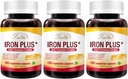 Lovita Iron 18 mg, 6 în 1 Supliment de fier pentru femei, cu vitamina C, Dong Quai & B12, vitamina Vegan pentru a sprijini producția de celule roșii din sânge fără constipație, 120 capsule (Pachet de 3)