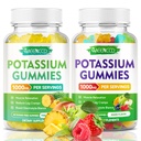 Potasiu Citrate Gumries 1000 mg, potenta mare Supliment de potasiu Gume pentru adulti Femei si barbati, Gumiile de potasiu suport picior cramps & sanatate musculara, Ananas & Aroma de fructe mixte