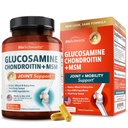 Glucosamină Chondroitin MSM Supliment comun de suport - Colagen Peptide, Turmeric şi Ginger, Acid hialuronic, Glucosamină Chondroitin Sulfat pentru comfort comun - Gluten fără OMG-uri, 180 capsule