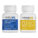 Suplimentul de suport comun OmegaXL - 60 Softgels & VitaminXL D3 Vitamina D 5000 UI 125mcg Suplimentul de suport imun (30 Softgels) - 2 Pack