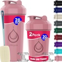 2 PACK, 28 oz & 20 oz Sticle Shaker cu whisks de sârmă puternic pentru amestecuri de proteine 