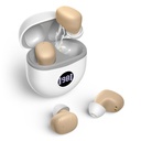 SIDA auditivă, SIDA auditivă reîncărcabilă pentru Seniori cu Anulare Zgomot, Mici în ureche Nu Squealing Amplificatoare de auz Actualizarea Gain maxim 40dB cu Oval Charging Case LED Display, Bej