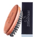 ZilberHaar Pocket Mustață și perie de barbă - Stiff Boar Bristles Perie mică - Periuta perfecta barbă Grooming Tool - Relieves barba mâncărime - Scurt și mediu - Made in Europe