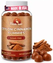 Sugar Free Ceylon Scorțișoară Gummies Zahăr Regulamentul, Neuroprotector- Supliment cu Crom și scoarță de scorțișoară- Alternative la capsule de scorțișoară - 90 Chews
