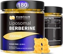 12 în 1 Berberine HCL Gummies-Biodisponibilitatea înaltă Gume lipozomal Berberine cu pentru femei și bărbați, Berberine cu Ceylon Scorțișoară & Vegan Supliment-AMPK Activator (180 Conte)