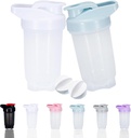 Shaker Sticla de proteine Shakes Cup și 10-Ounce / 300ML Shaker-Bottle cu bile Whisk, proteine Shakers Set sticle, non-BPA plastic (White+Blue(2PCS)))