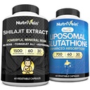 Nutrivein Premium Shilaj Capsule & Liposomal Glutatione Supliment Bundle: High- Absorbtion Glutatione Liposomal & Shilaj Capsule pentru bărbaţi şi femei - Ficat, Detox, & Vitality