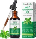 Organic Oregano picaturi lichid ulei, concentrat plante pe bază de ulei sălbatic Oregano extras sau bărbați și femei stimularea imunitar / energie, promovarea sistemului digestiv, non OMG Vegan 60ML/2 Fl Oz
