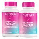 Suplimente de fertilitate Stork roz pentru femei - Multivitamine prenatale cu Ovulație, Concepție, și suport de echilibru hormonal - 17 Vitamine & Inositol, Ashwagandha, & Vitex - 120 capsule