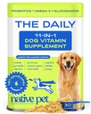 Vitamine și suplimente native pentru câini de companie - 11-in-1 Multivitamine pulbere pentru câini Alimente Topper - Colagen, Glucosamină, Probiotice, Omega & mai mult- Suporturi Sanatos Gut, Mobilitate & Sănătate generală -30 Scoops