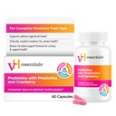 vH Essentials Probiotice pentru femeile cu prebiotice, Cranberry & Vitamina C - 60 capsule (30 zile de aprovizionare) - Femeile Probiotice de sprijin echilibru curaj, Feminina Sănătate și tract urinar Sănătate pentru femei