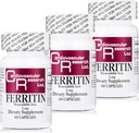 Cercetare cardiovasculară Ferritină Supliment de fier pentru femei şi bărbaţi 5 mg 180 capsule - 3 flacon Bundle