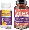 Trandafir intim Salvați 10% pe Probiotice vaginale pentru femei - 60 Counts & Vitex Chasteberry Supliment pentru femei - 60 capsule
