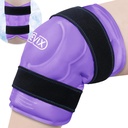 REVIX 20" XXXL Ice Pack pentru discomfortul genunchiului și oboseală, Reutilizabile pachete foarte mari pentru relaxare, Chirurgie de înlocuire genunchi, Promovarea flexibilității și mobilității cu terapie rece, Purple