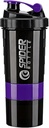 5 În 1 flacon Shaker Proteine - Professional Series Shaker Sticla pentru Shakes Proteine si Pre Antrenament Gym Sticla,Cu Powder Storage,Pill Tray, Mixing Ball,Shakes Cup (purple)