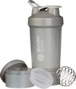 BlenderBottle Shaker Sticla cu Organizator de pastile și depozitare pentru sistemul ProStak pulbere de proteine, 22-Ounce, Pebble Grey