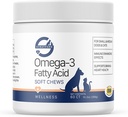 Stratford Pharmaceuticals EZ Chew Omega 3 Fatty Acid Soft Chew Max Putere - Dog Omega 3 Supliment - Mesteca moale tratează cu ulei de pește pentru câini - câini mici și mijlocii - 60 Chews moale