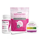 NutraBlast Acid boric Sacilatori vaginali 600 mg (30 Count) w/Disposabil Supozitoare Vaginale Aplicatoare (15-Pachet) și Feminine pH Strips 3.0-5.5 (100 Teste Roll)