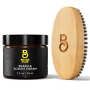 Beard Club Original Beard Cream & Boar Bristle Beard Brush for Men - Umisturising and Hydrating for Healthier Facial Hair & Skin - Birchwood Beard Brush for Styling & Taming