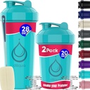 2 PACK, 28 oz & 20 oz Sticle Shaker cu whisks de sârmă puternic pentru amestecuri de proteine 