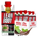 Labrada Lean Body Ready-to-Drink Mint Proteine Shake, 40g Proteine, Whey Blend, 0 Zahăr, Gluten Free, 22 Vitamine & Minerale, (Costum reciclabil & Lid - Pachet de 12) LABRADA