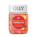OLLY Probiotic + Gummy prebiotic, 500 milioane CFU, FOS, adult supliment masticabil pentru bărbați și femei, aromă de piersici, 30 zile de aprovizionare - 30 Conte