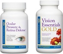 Premium Eye Health Bundle include Vision Essentials Gold, cu 40 Mg de lutein, pentru funcția vizuală sănătoasă și presiune oculară & Retina Defense pentru a sprijini niveluri de presiune intraoculară sănătoase