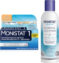 Monistat 1 zi Tratamentul infectiei cu dungi pentru femei, 1 Miconazol Ovule Introdu & Monistat extern Anti- Itch Cream Bundle + 10 fl oz Acid boric Feminin Cleanser