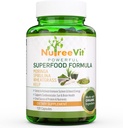 NutreeVit 100% Organic Powerful Superfood Formula - Sistemul imunitar Booster pastile de energie cu Moringa, Spirulina, Wheatgrass, și Kelp - 240 Conte Bottle